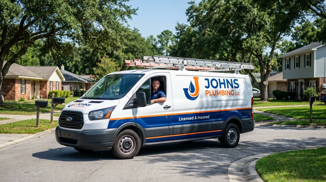 Johns Plumbing LLC service van in Fountain Green, UT