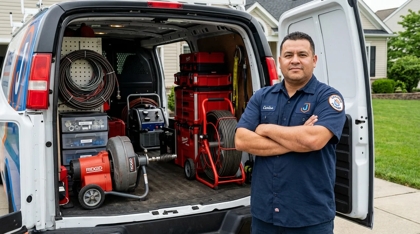 Professional drain cleaning equipment and Johns Plumbing LLC plumber in Fountain Green