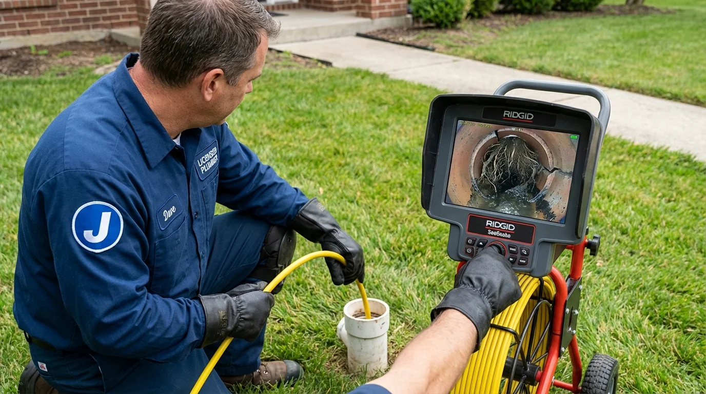 Sewer camera inspection being performed by Johns Plumbing LLC in Fountain Green