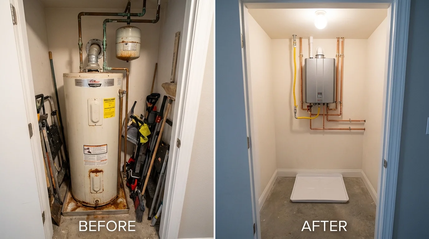 Tank water heater versus wall-mounted tankless unit comparison for Fountain Green, UT homeowners